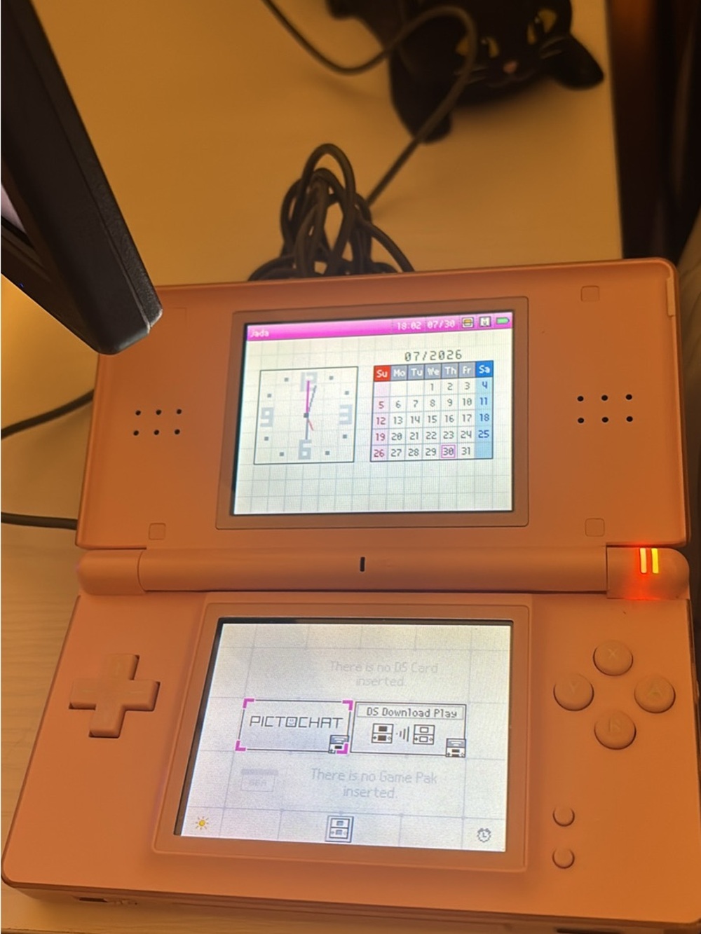 Nintendo DS Lite Rose Pink Dual-Screen Handheld Console with box and case